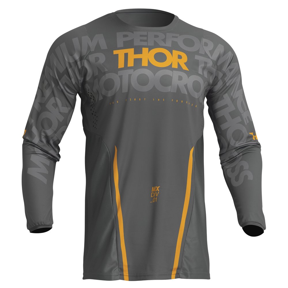 THOR Pulse Mono MX MTB Jersey grau gelb THOR Pulse Mono MX MTB Jersey grau gelb