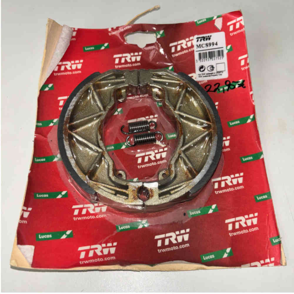 TRW Bremsbackensatz MCS994 - Hinten 140mm Für Motorrad Trommelbremse