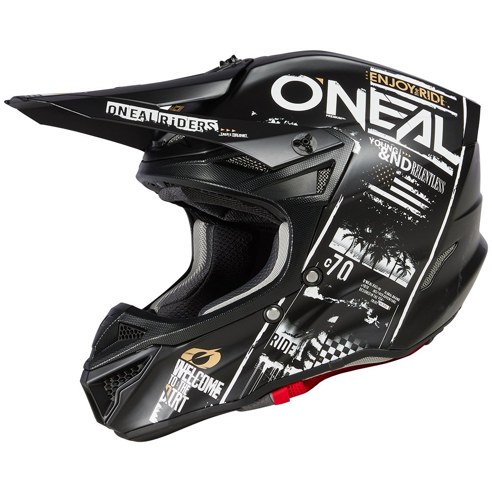 ONEAL 5 SRS Polyacrylite Motocross Helm Attack V.23 schwarz weiss