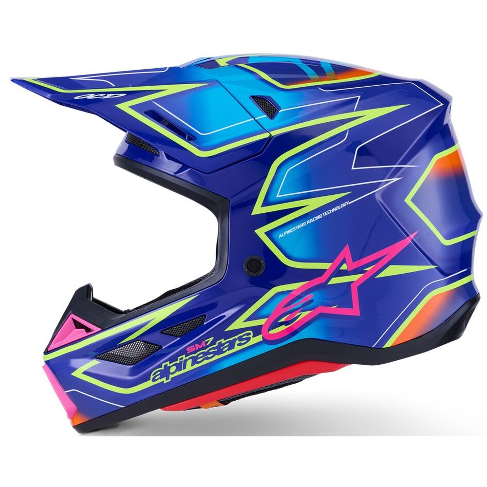 ALPINESTARS Supertech M7 Cast Motocross Helm blau/gelb/pink