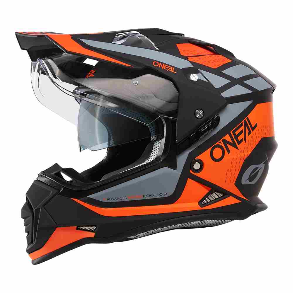 ONEAL Sierra R Enduro Motorrad Helm orange schwarz grau