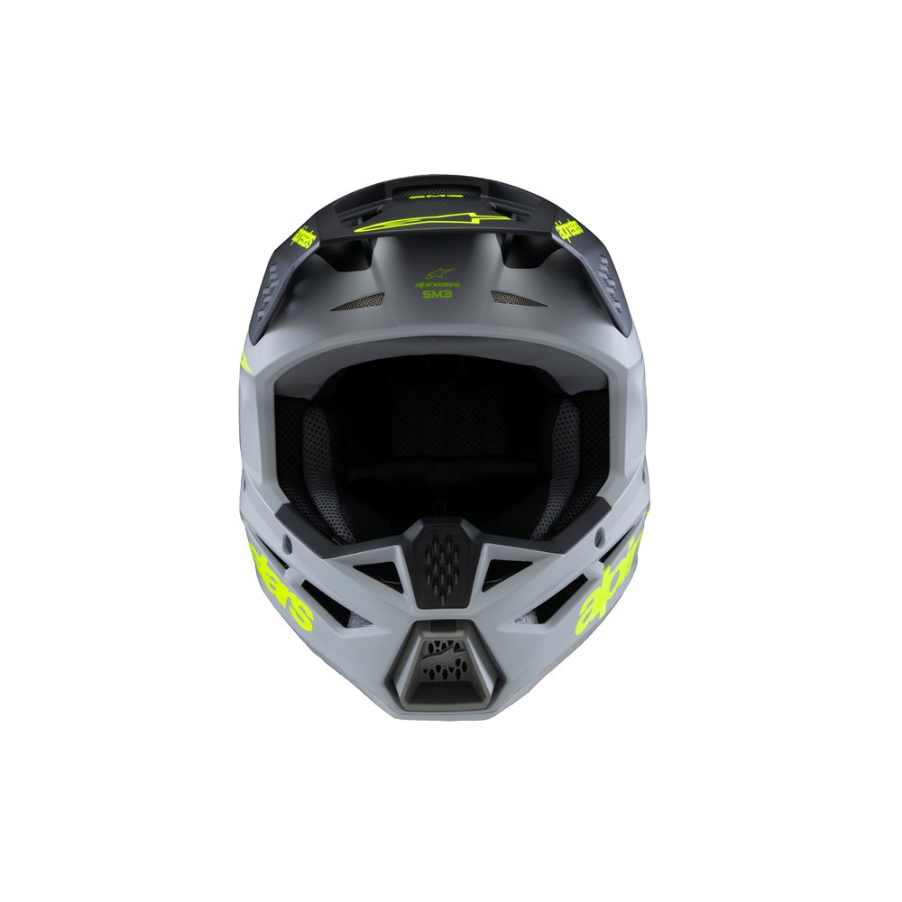 ALPINESTARS Supertech M3 Radium Youth Monster Kinder Motocross Helm grau schwarz gelb ALPINESTARS Supertech M3 Radium Youth Monster Kinder Motocross Helm grau schwarz gelb