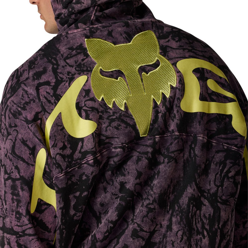 FOX IMAGE PRINT Fleece PO Hoodie Kapuzen Pullover Plum Perfect