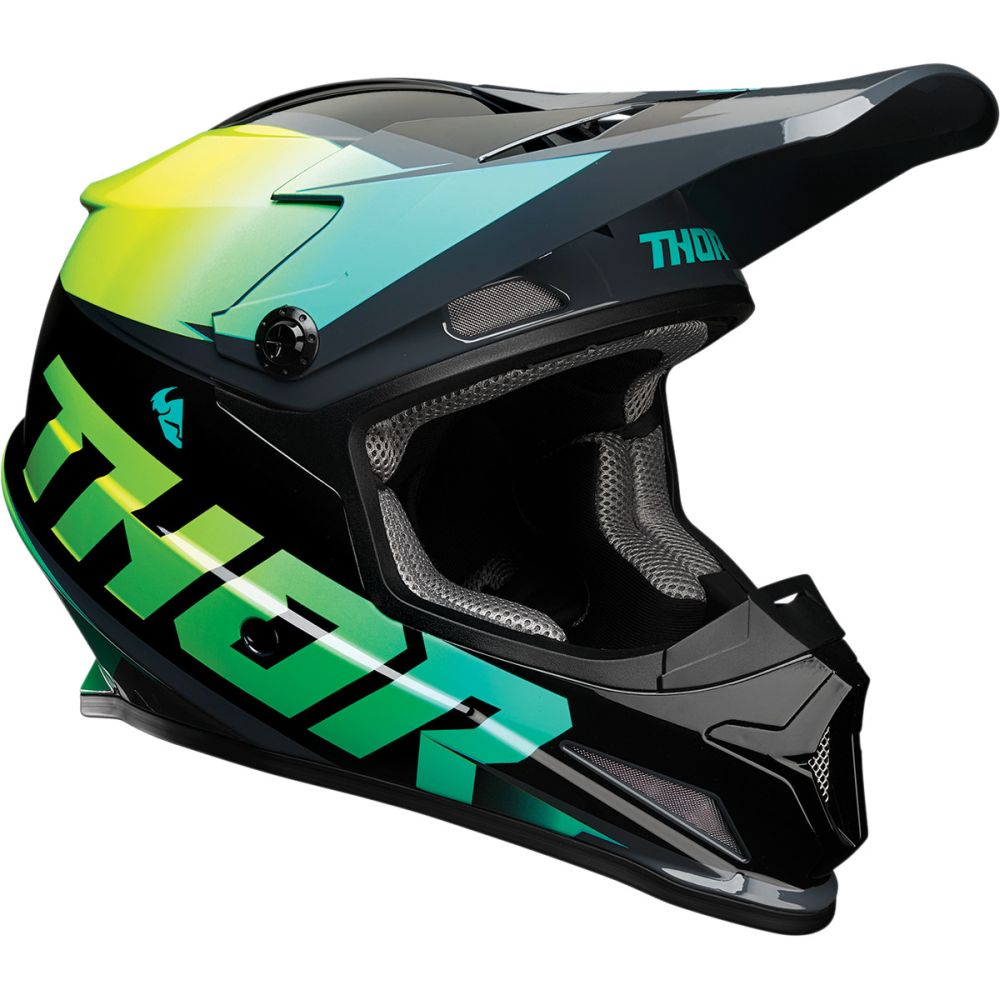 THOR Sector Fader Motocross Helm gelb teal