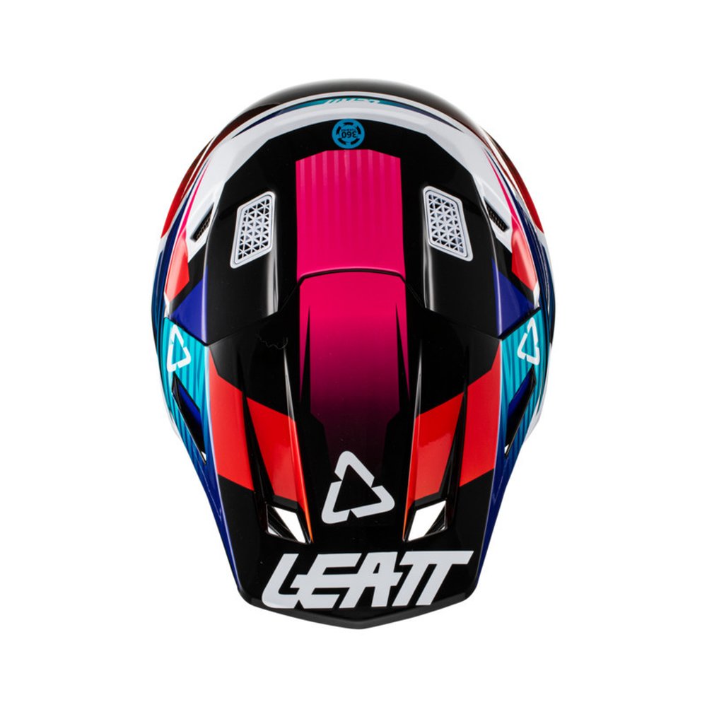 LEATT 8.5 V22 Motocross Helm + Brille Aqua/Royal blau-weiss-schwarz