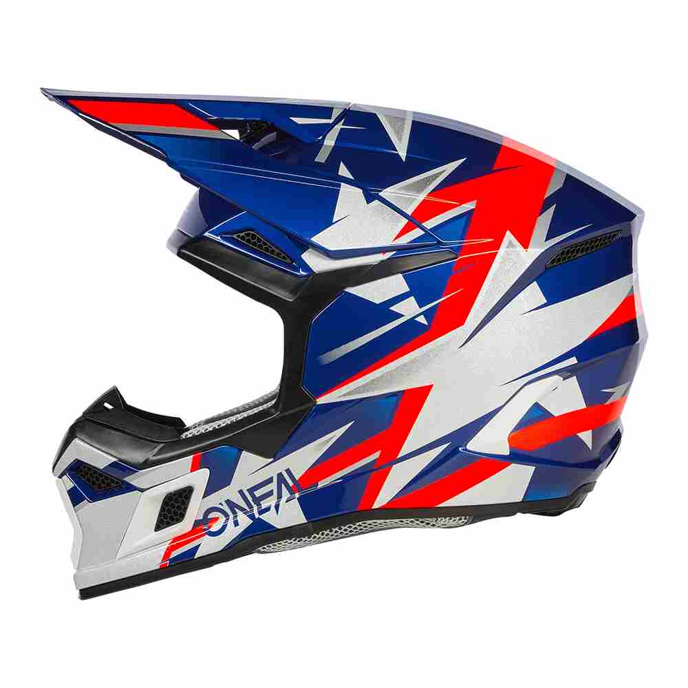ONEAL 3SRS Ride Motocross Helm blau weiss rot