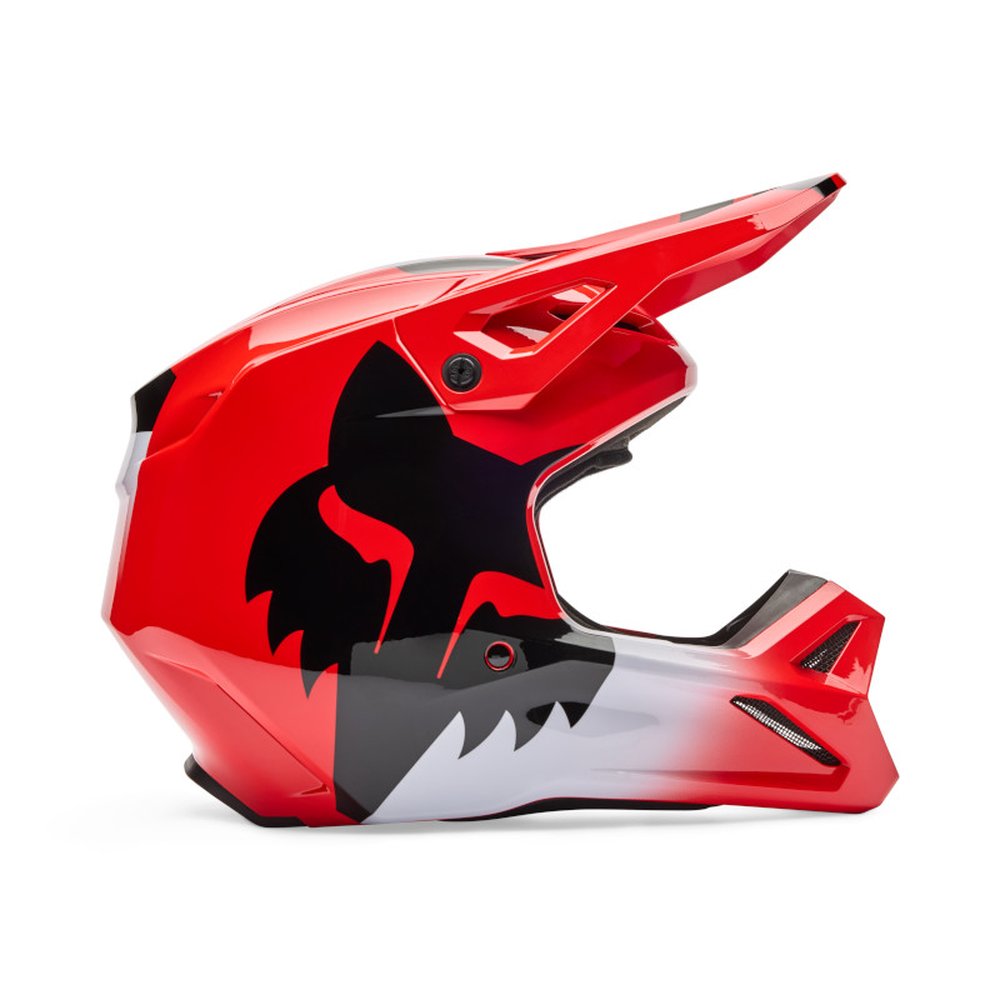 FOX YOUTH V1 SHIELD HELMET Motocross Helm für Kinder Neon Rot