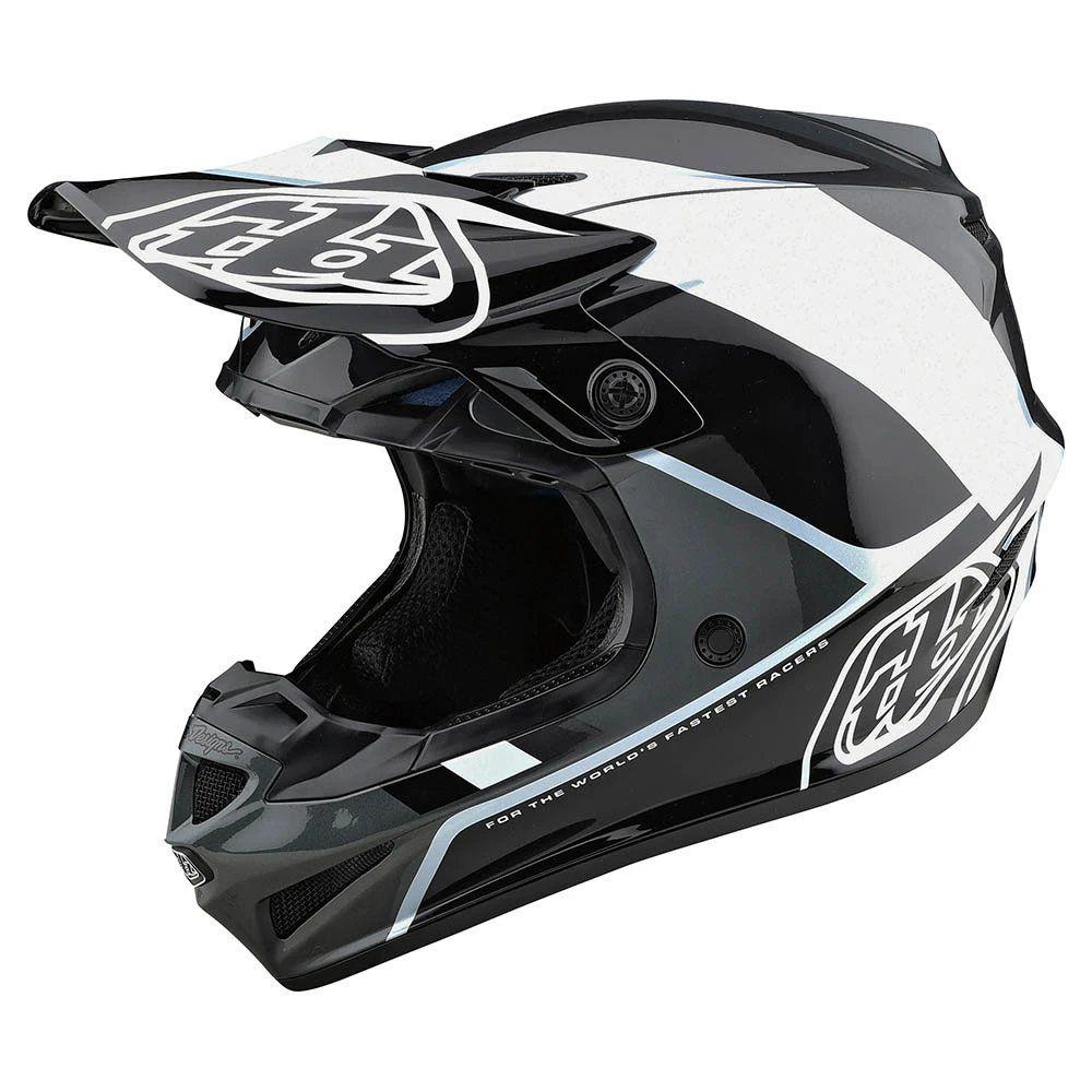 TROY LEE DESIGNS SE4 Beta Motocross Helm weiss grau TROY LEE DESIGNS SE4 Beta Motocross Helm weiss grau
