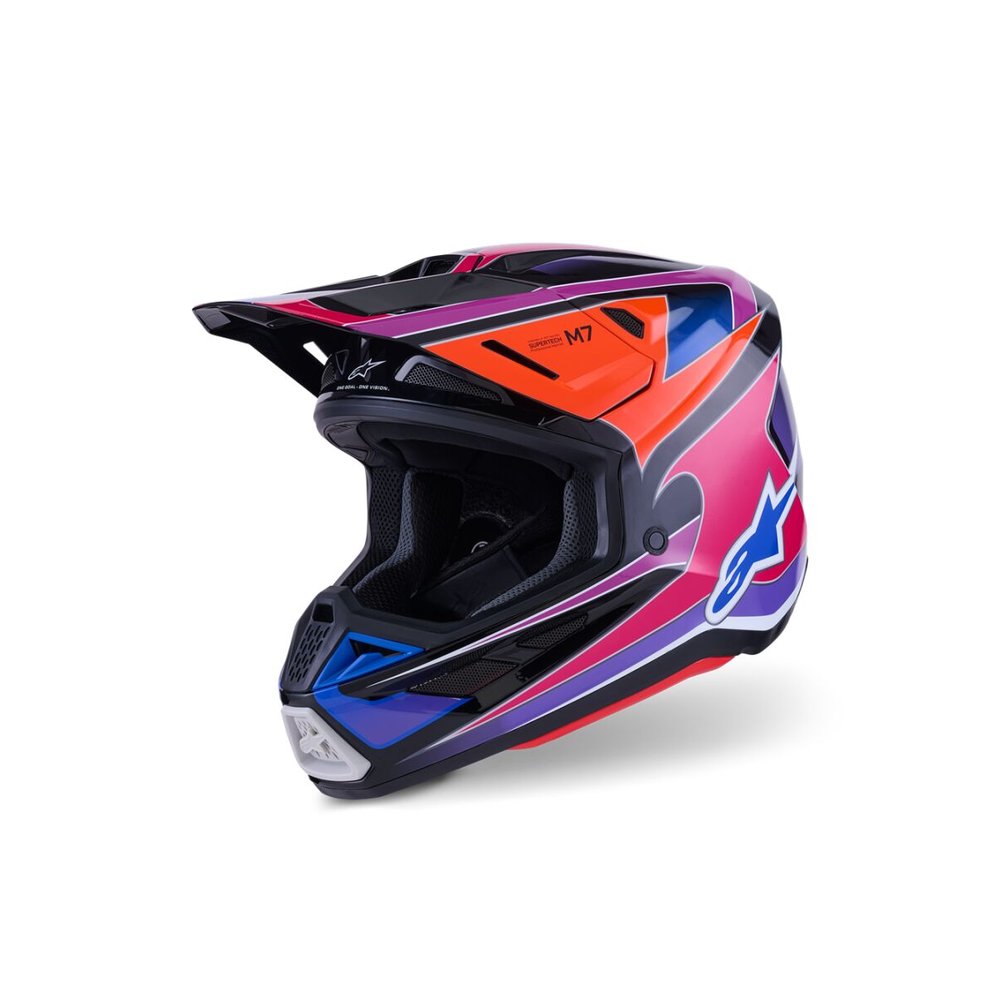 ALPINESTARS Supertech M7 Fuse Motocross Helm blau/lila/pink