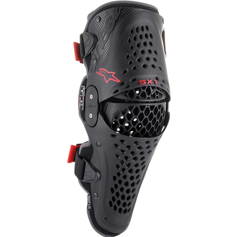 ALPINESTARS SX-1 Motocross Knieprotektoren schwarz rot