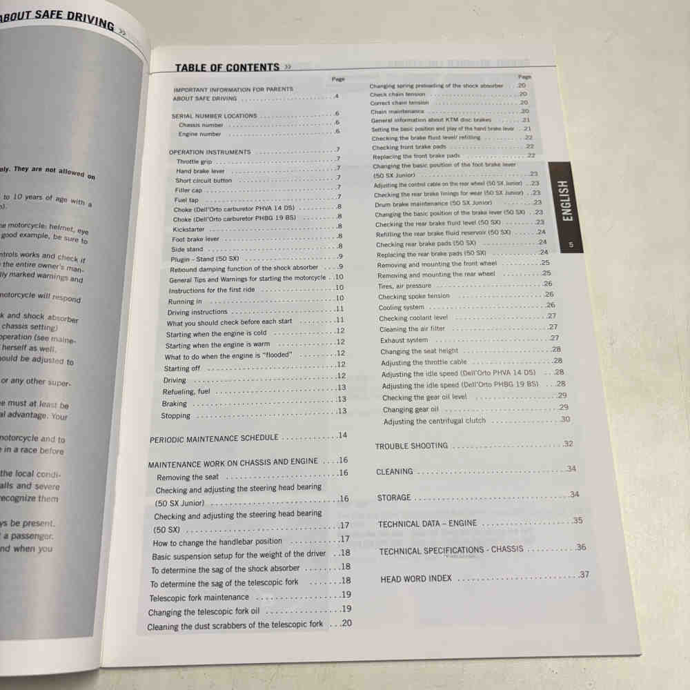 KTM 50 SX/50 SX Junior 2007 3211141en Motorrad-Handbuch gebraucht