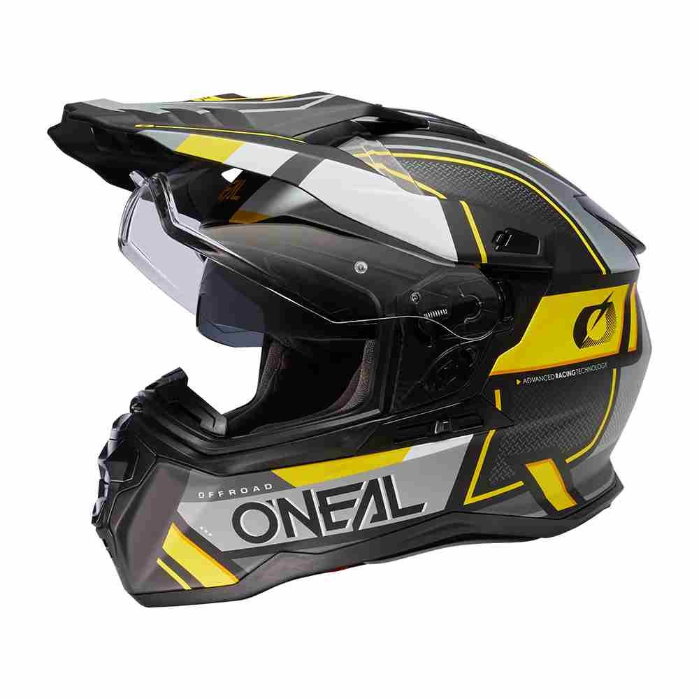 ONEAL D-SRS Square Enduro Motorrad Helm schwarz grau neon gelb