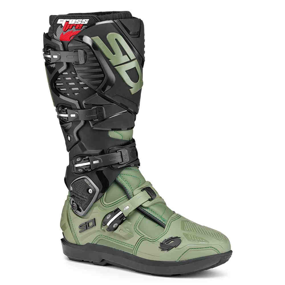 SIDI Crossfire 3 SRS Motocross Stiefel army grün black