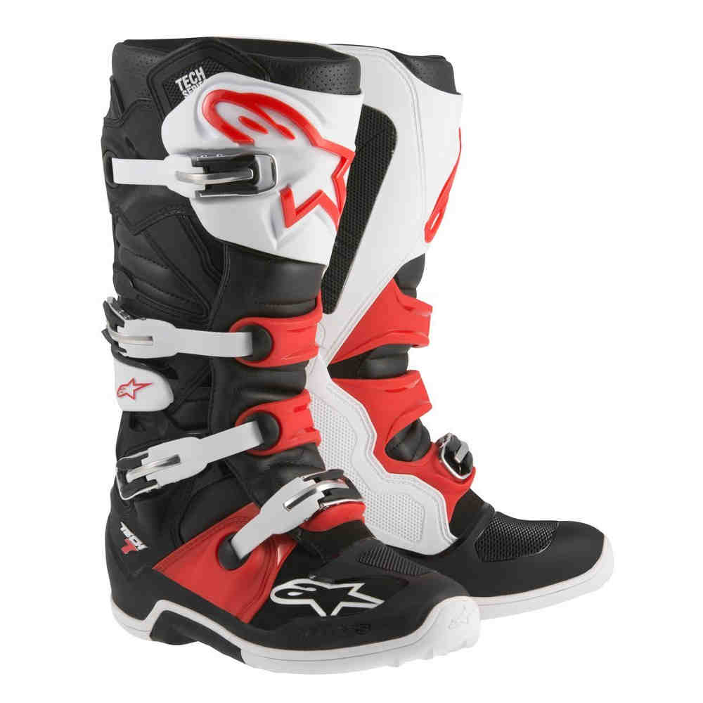 ALPINESTARS Tech 7 Motocross Stiefel schwarz weiss rot ALPINESTARS Tech 7 Motocross Stiefel schwarz weiss rot