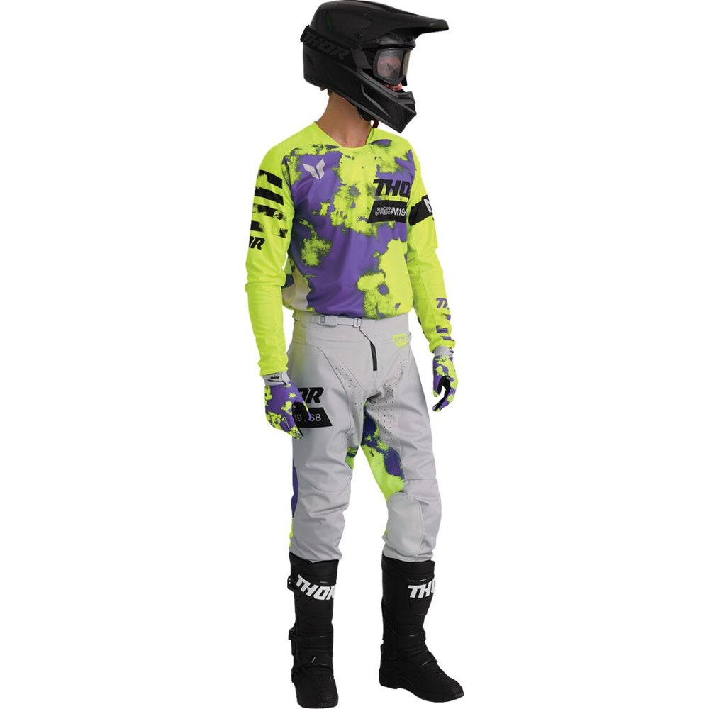 THOR Launchmode Bleach Jersey grau/acid neon gelb THOR Launchmode Bleach Motocross Hose grau/acid neon gelb