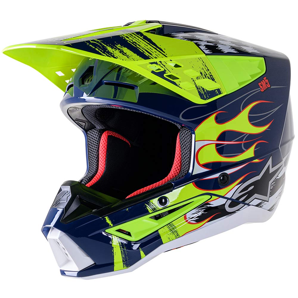 ALPINESTARS Supertech M5 Rash Motocross Helm navy blau gelb