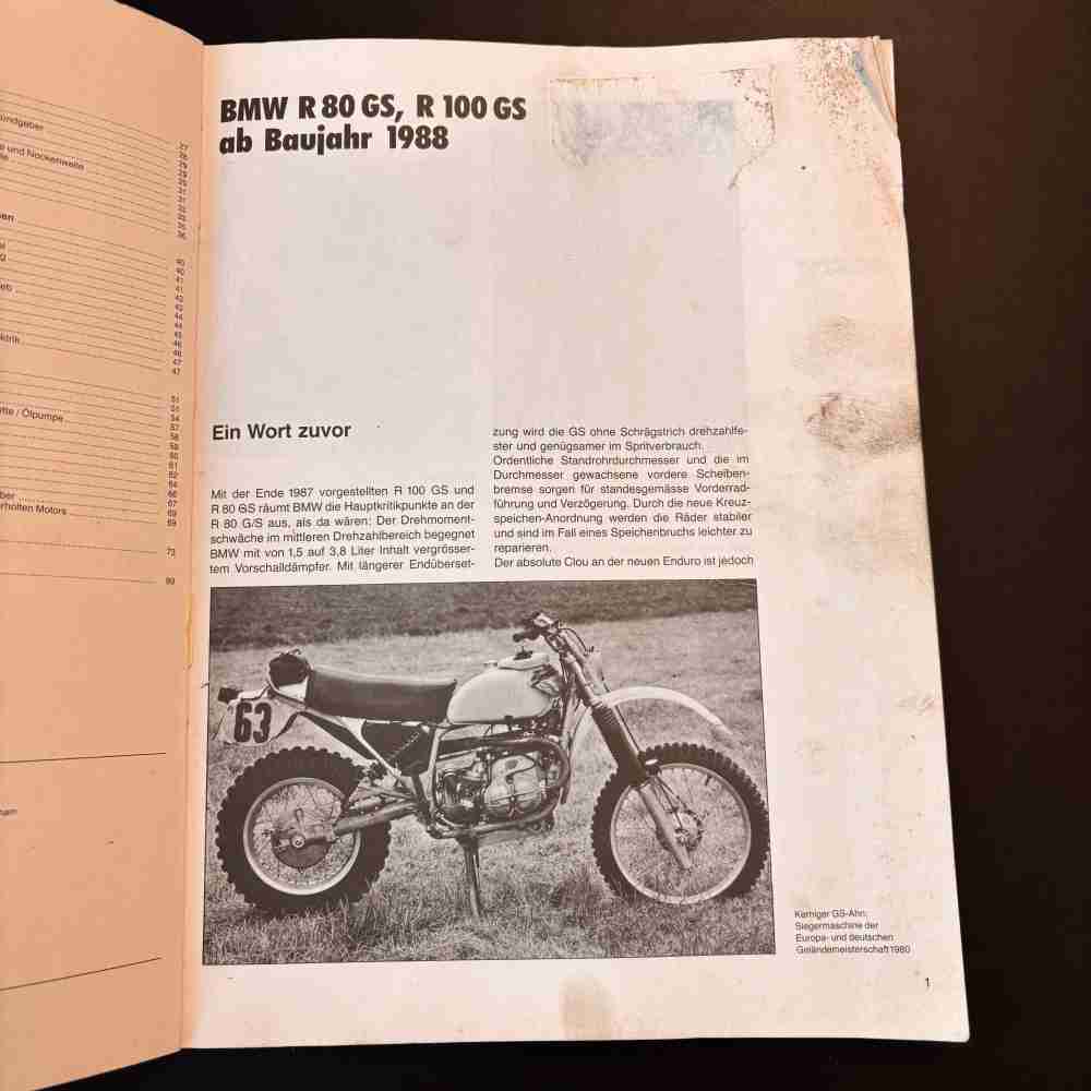 BMW R 80/100 GS ab 1988 Reparaturanleitung Fahrer Handbuch Band 5103 gebraucht