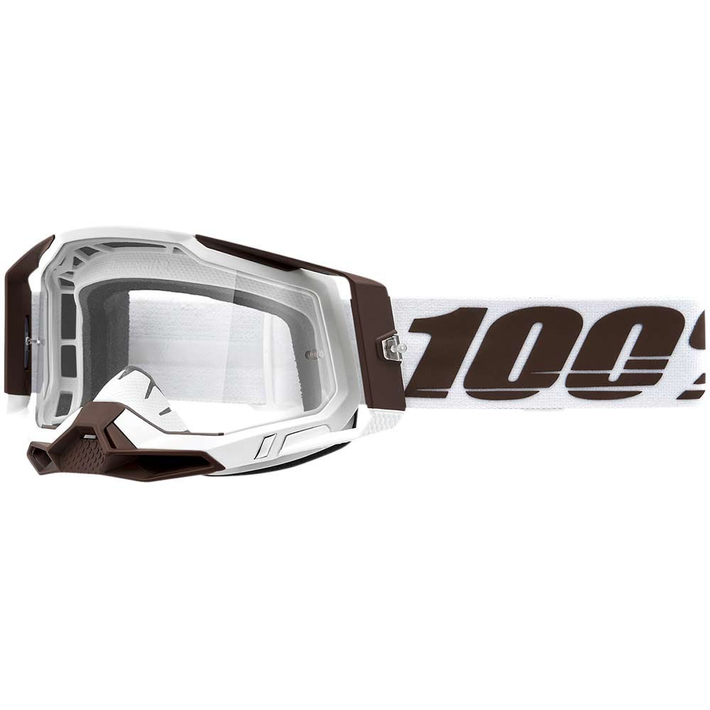 100% Racecraft 2 Brille weiss braun klar