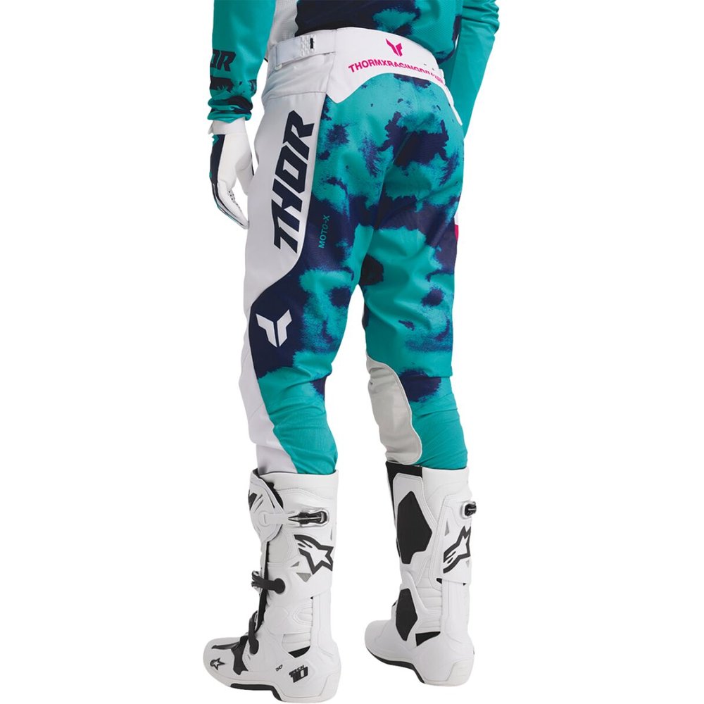 THOR Launchmode Bleach Motocross Hose weiss/Aqua blau