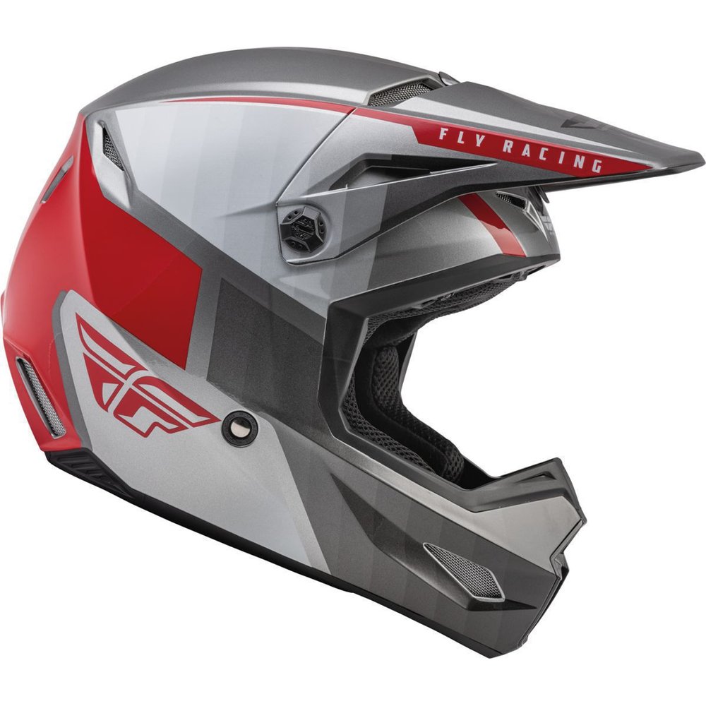 FLY Kinetic Drift Motocross Helm grau rot