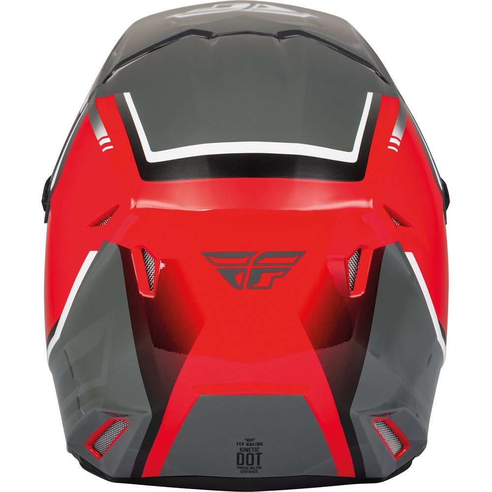 FLY Kinetic Vision Kinder Motocross Helm rot grau
