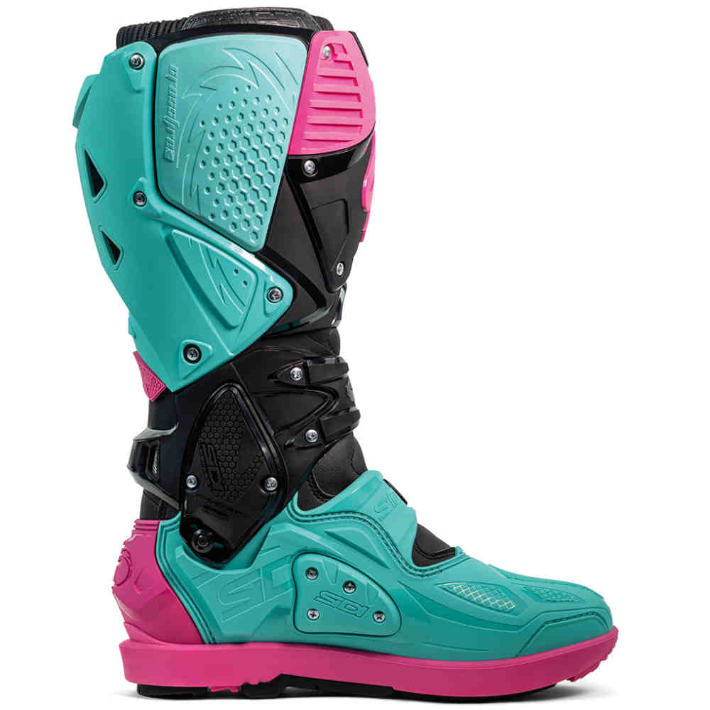 SIDI Crossfire 3 SRS Motocross Stiefel schwarz mint pink SIDI Crossfire 3 SRS Motocross Stiefel schwarz mint pink