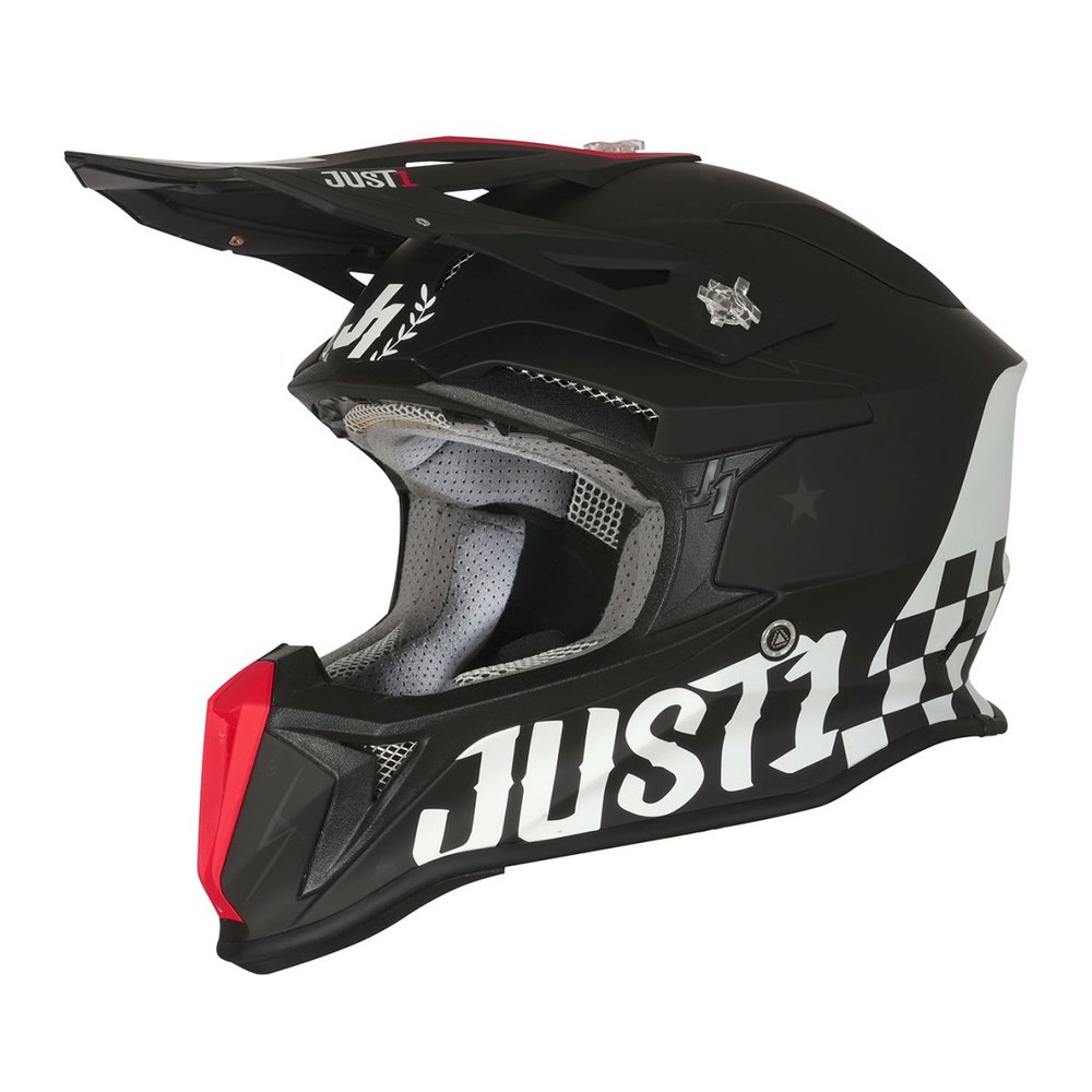JUST1 Helmet J18 Old School Motocross Helm schwarz matt