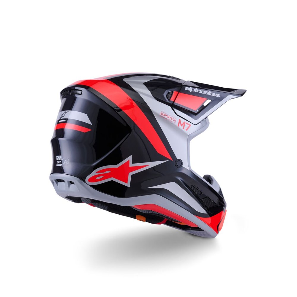 ALPINESTARS Supertech M7 Rise Motocross Helm schwarz/rot/silber
